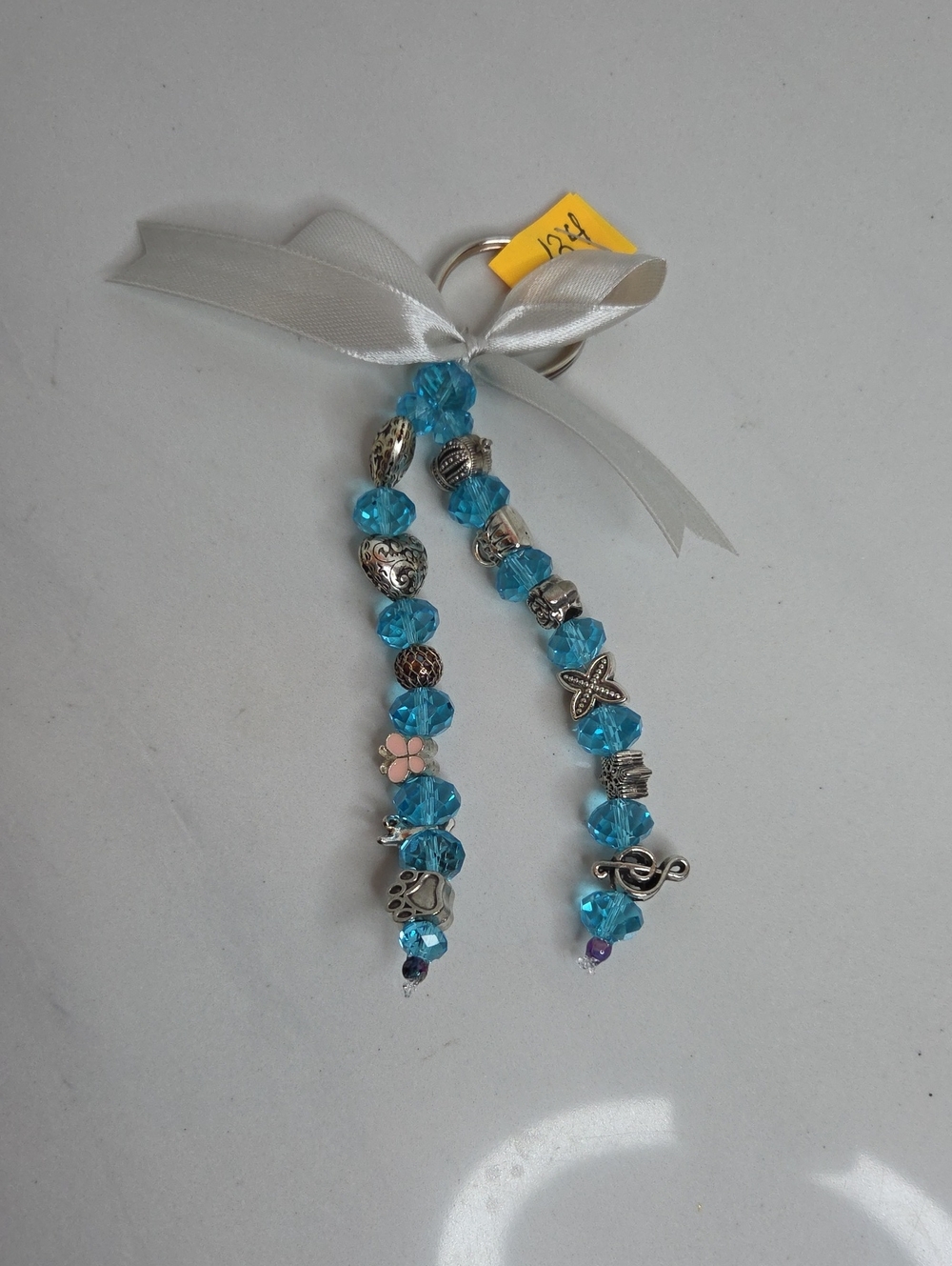 134 - Blue Crystal Bead Bag Charm